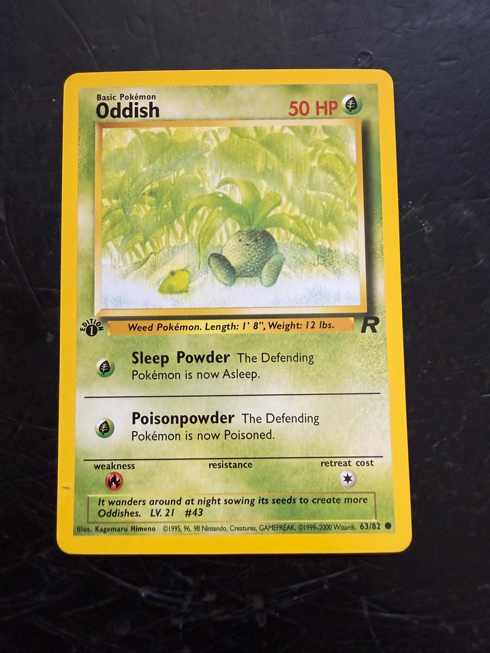 Carta Pokemon oddish Rocket First Edition 